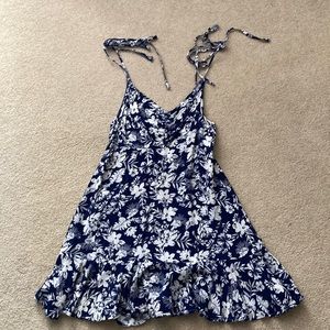 Blue and white floral sundress